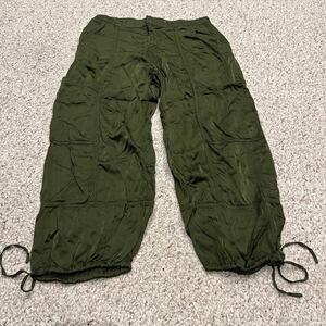 American Eagle Baggy Jogger Cargo Pants Sz 12 Short Green Army Casual